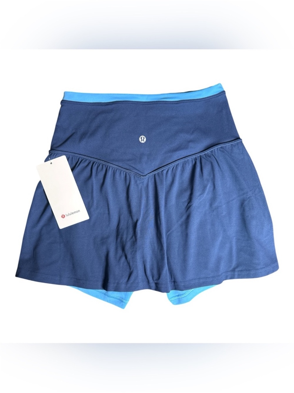 NWT Lululemon Align Side-Slit Skirt Layered Trim Size 8 Club Blue/Ocean Wave - Picture 5 of 8